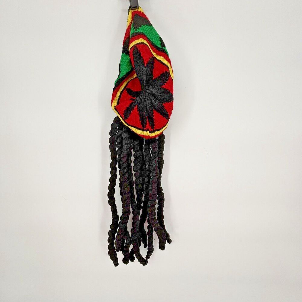 Rasta Beanie Hat Costume Jamaica Bobsled Dreadlocks Wig Hat
